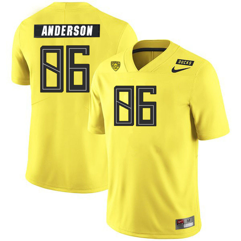 Men #86 Darrian Anderson Oregon Ducks College Football Jerseys Stitched Sale-Yellow